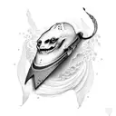 skate ghost tattoo design idea