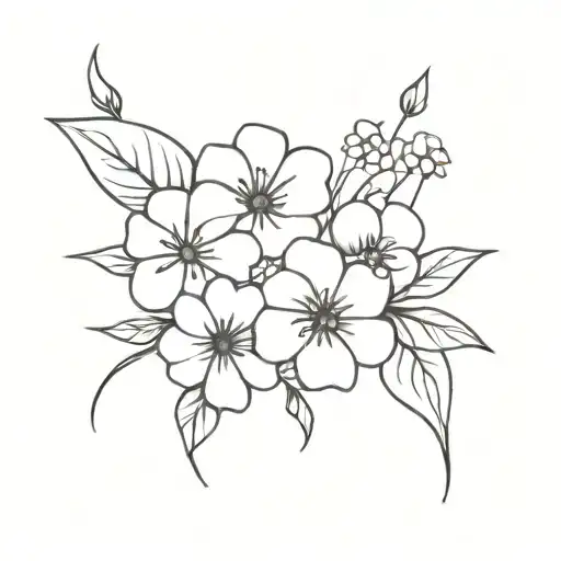 December May June birth month flower bouquet made tattoo design idea