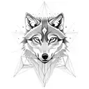 Delicate wolves tattoo design idea