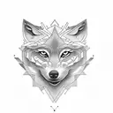 Delicate wolves tattoo design idea