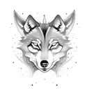 Delicate wolves tattoo design idea