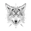 Delicate wolves tattoo design idea