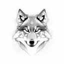 Magical wolf in a library tattoo design idea