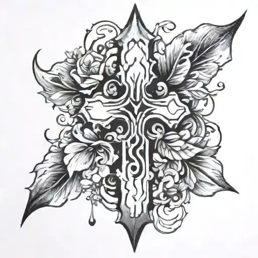 cross and semicolon tattoo tattoo design idea