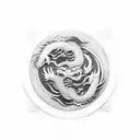 Yin and Yang Chineses dragon piercing through tattoo design idea