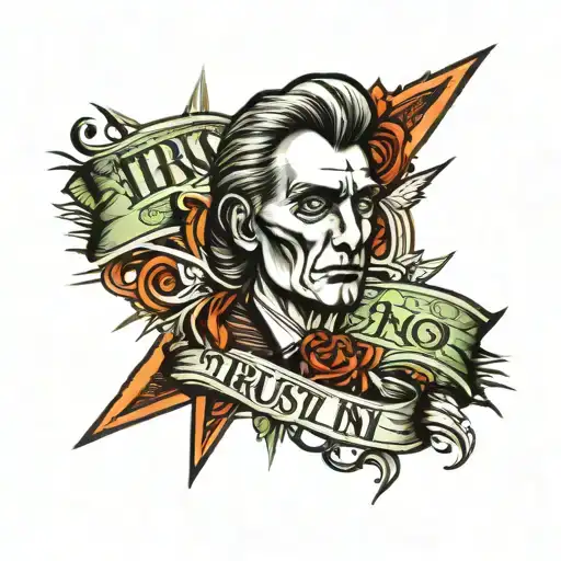 "Trust in DP" on a dollar bill tattoo design idea