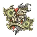 "Trust in DP" on a dollar bill tattoo design idea