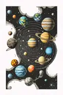 solar system tattoo design idea