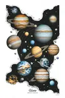 solar system tattoo design idea
