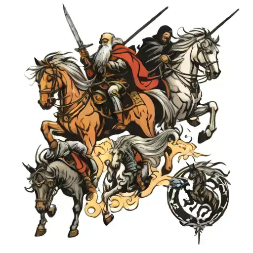 4 Horsemen Of The Apocalypse tattoo design idea