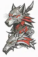witcher 3 wolf head, assassin creed logo, ghost of Tsushima tattoo design idea