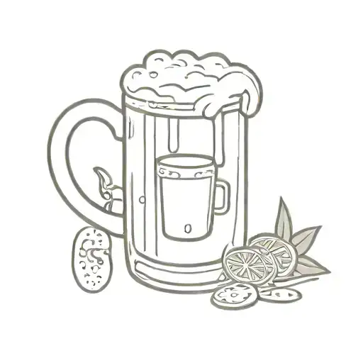beer mug, food, adventure time tattoo design idea