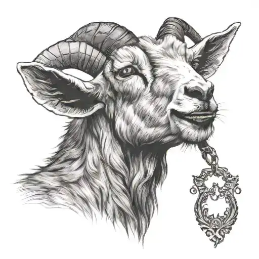 goat on a throat tattoo tattoo design idea