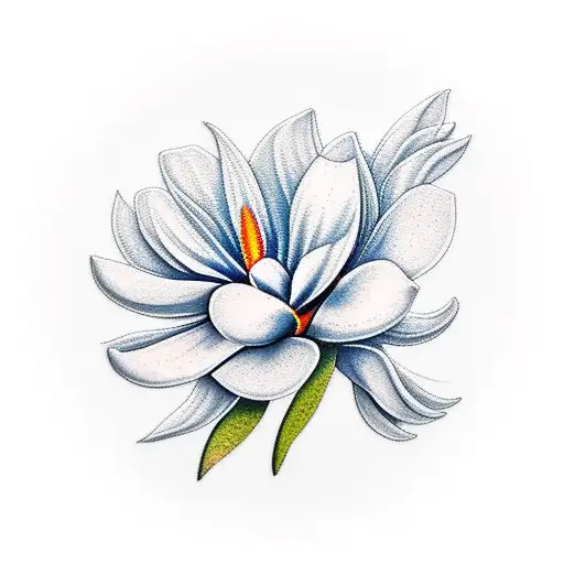 Flowers strelitzia magnolia tattoo design idea
