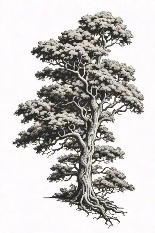 tree of live oak tree tattoo design idea