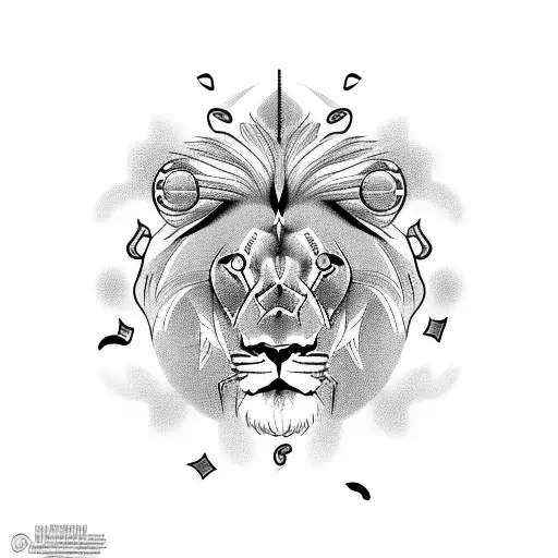lion, coy fish, music, peanut butter m&m tattoo design idea