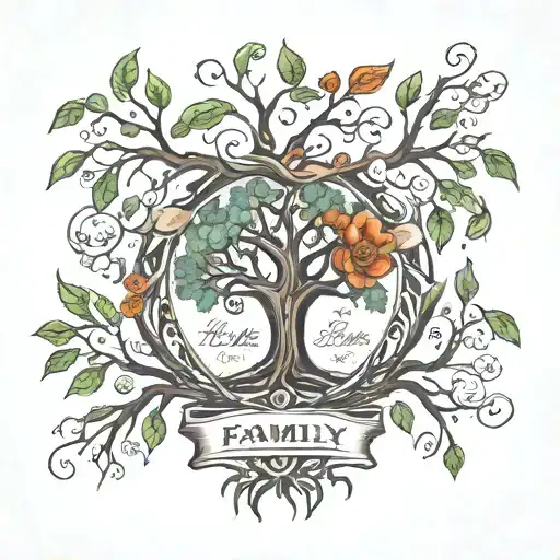 family tree with my wife name Dominique franklin  my kids name Nisma franklin Dominick franklin dajuan jr delilah  tattoo design idea