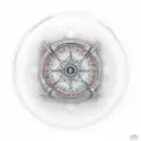 a circle with 4 tradionel object from usa tattoo design idea