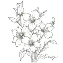 Sketch "January February April December Birth Flower Bouquet" Tattoo Design Idea tattoo design idea