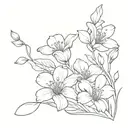 Sketch "January February April December Birth Flower Bouquet" Tattoo Design Idea tattoo design idea