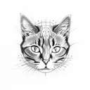 Cat with rubik's cube tattoo design idea