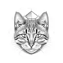 Cat with rubik's cube tattoo design idea