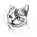 Cat with rubik's cube tattoo design idea