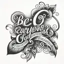 Script "be curious not judgemental tattoo design idea