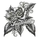 Script "be curious not judgemental tattoo design idea