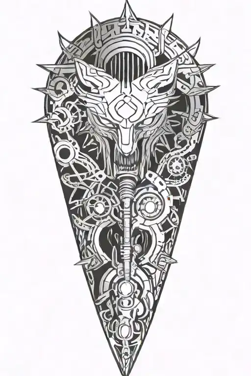 the witcher video game theme tattoo design idea