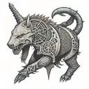 Incorporate elements of meat processing tools and equipment into a tattoo design inspired by The Witcher tattoo design idea