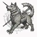 Incorporate elements of meat processing tools and equipment into a tattoo design inspired by The Witcher tattoo design idea