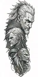 the witcher video game theme tattoo design idea