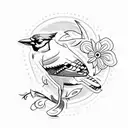 Bluejay tattoo design idea
