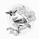Bluejay tattoo design idea