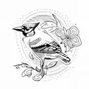 Bluejay tattoo design idea