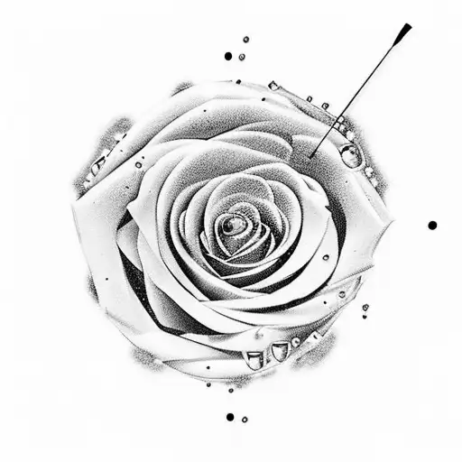 black frozen clock with two roses at it sides, with a little ice on color, and an 1995 underneath in gotic font tattoo design idea