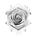 black frozen clock with two roses at it sides, with a little ice on color, and an 1995 underneath in gotic font tattoo design idea