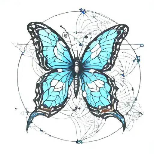 blue morpho butterfly tattoo design idea