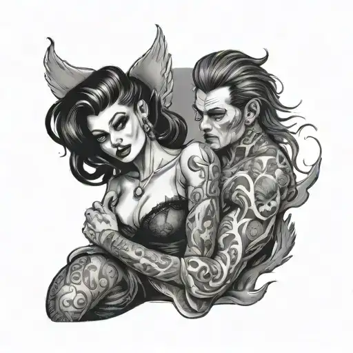 a transvestite anal fucked by a man sitting tattoo design idea