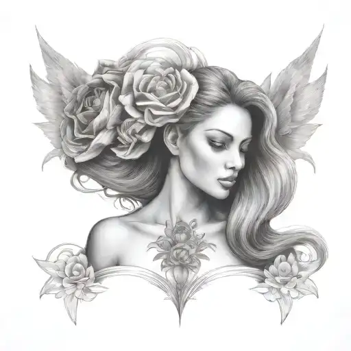 titties nude woman tattoo design idea