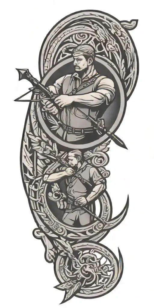 Archer logo round tattoo design idea