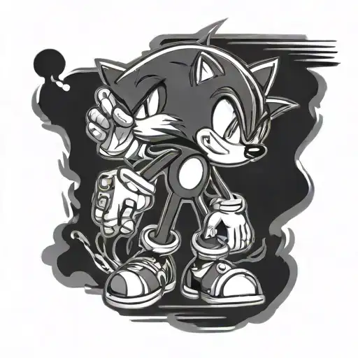 Sonic met mario tattoo design idea
