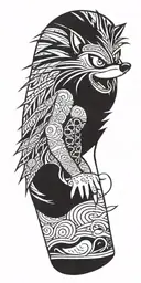 sonic thé hedghog playing tattoo design idea