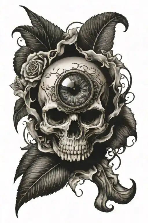 skull eye tattoo design idea