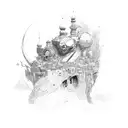 ворона взлетает  tattoo design idea