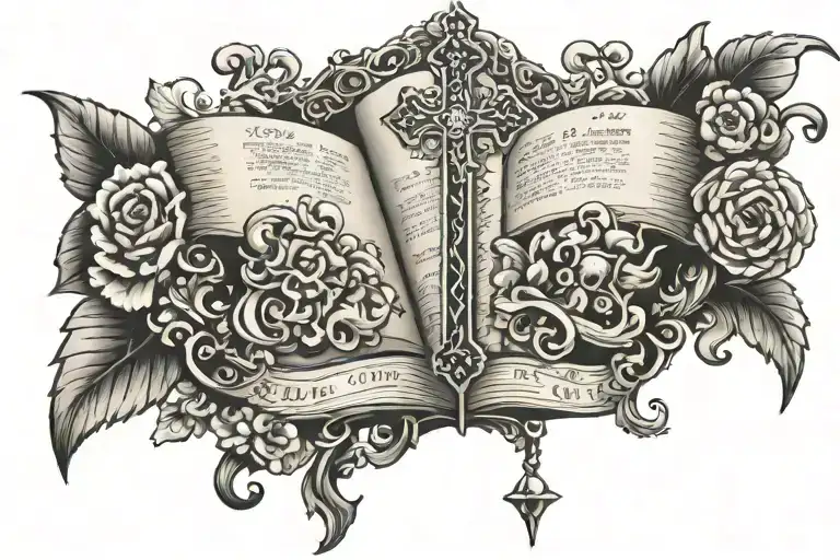 Russian orthodox bible tattoo design idea