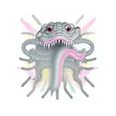 pink crocodile  tattoo design idea