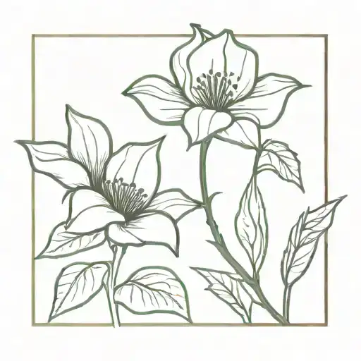 moonflower and nightshade plant intertwined tattoo design idea