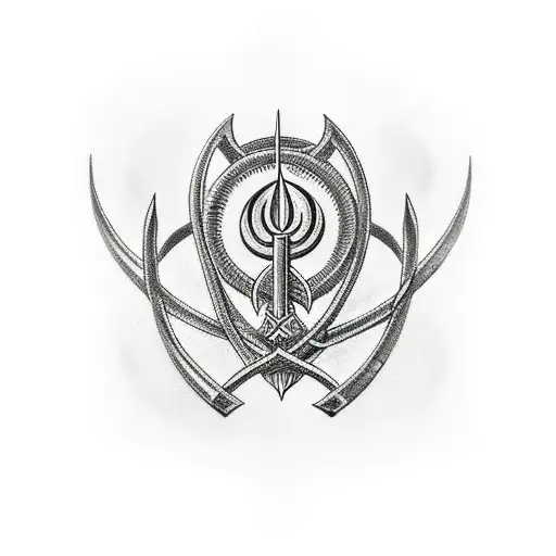 Ukrainian trident tattoo design idea